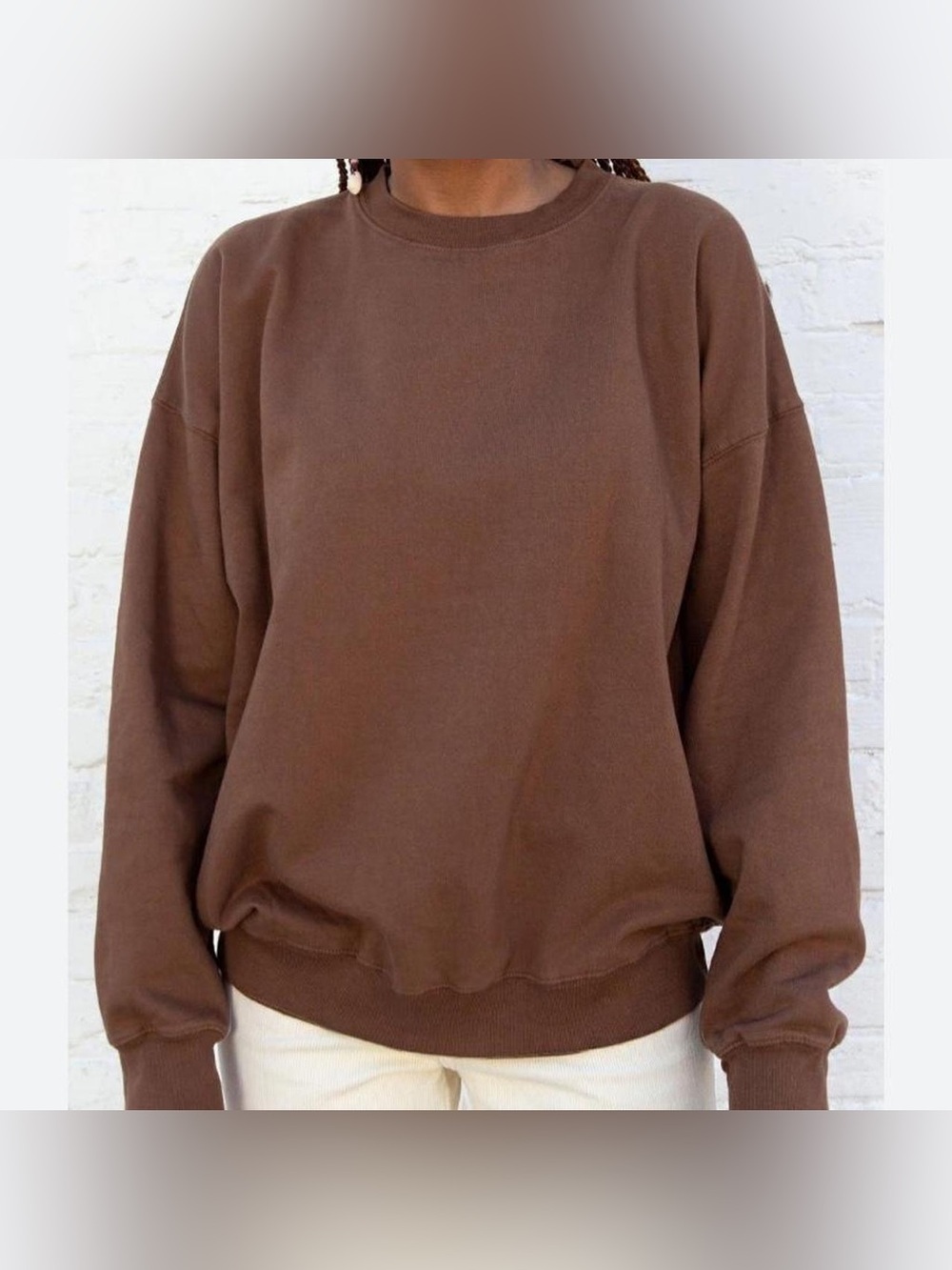 Brandy Melville brown Erica crewneck